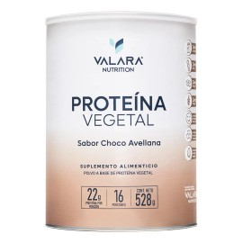 VALARA Proteína Vegana en Polvo 528 g - 24g de Proteína por Porción - Sabor Choco Avellana - Baja en Carbohidratos y Libre de Azúcar - Con Pre y Probióticos - 16 Porciones