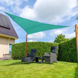 INFRANGE Waterproof Turquoise 12' x 18' x 21.6' Triangle Sun Shade Sail Canopy Awning Shelter Fabric Screen, 95% UV Blockage UV & Water Resistant, for Outdoor Patio Garden Carport - Customized