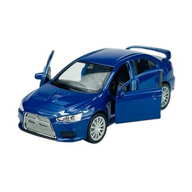 Welly Mitsubishi Lancer Evolution Evo X Saloon Blue from 2009 1/34-1/39 Metal Model Car Die Cast New in Box