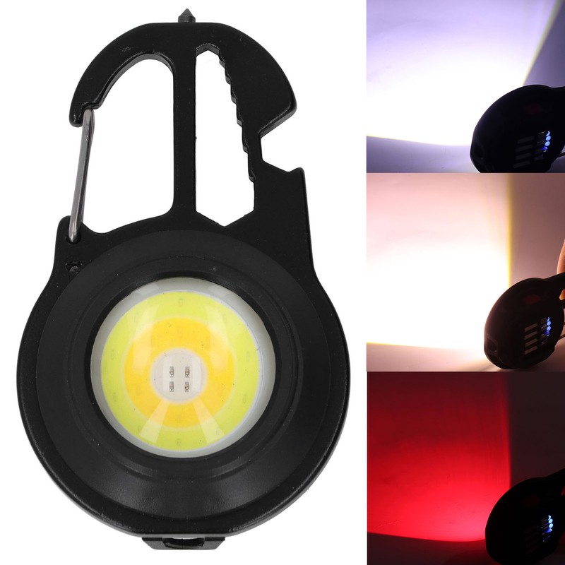 COB Small Flashlights 3 Light Modes Rechargeable Multifunctional Black Portable