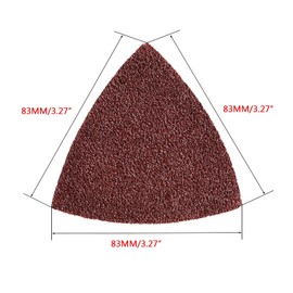 TOP-VIGOR 15Pcs 80 Grit Detail Sander Sandpaper Triangular Sanding Hook and Loop Abrasive Paper Multi Tool Sanding Pad for Wood Furniture and Oscillating Tools