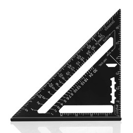 7 Inch Try Square Aluminium Triangle Ruler for Engineer Carpenter, 7 Inch Black Aluminium Set Square Protractor Metal Ruler Aluminium Alloy High Precision Measuring Ruler Tool for Wood Carpenters