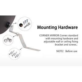 StartFine Convex Secutiry Traffic Mirror Concave Corner Blind Spot Office, Driveway, Offices, Stores Safety Mirror Adjustable Fixing Bracket 9"(22cm)