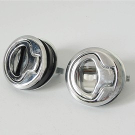 WJSKDQ 4PCS Flush Pull Latch 1.5" Handle Lift Slam Latch for Boat Deck Door Locker Hatch Cabinet Hardware Marine Hatch Latch Lock Silver