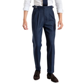Men's Classic Gurkha Naples Italian Style Pants Dress Pants (US, Waist Inseam, 33, 31, Blue)