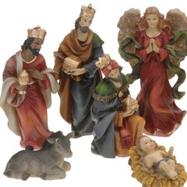 ToCi China-Traders Krippenfiguren Set Weihnachten mit 11 Figuren (bis 10 cm) im klassischen Design für Krippen Dekoration