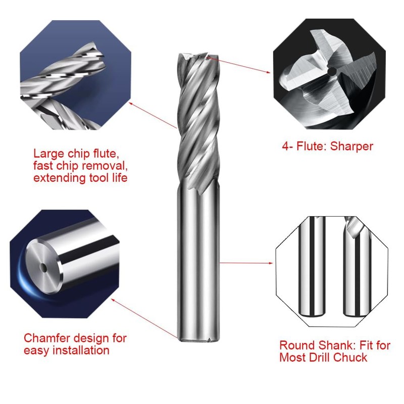 3 mm 3 Flute HSS & Aluminium End Mill, CNC