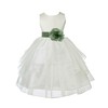 Wedding Pageant Ivory Shimmering Organza Flower Girl Dress 4613S 4