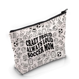 PYOUL Soccer Mom Appreciation Gift Always Loud Soccer Mom Makeup Bag Soccer Mom Life Cosmetic Bag Soccer Mama Gift (Loud Soccer Mom Bag)