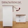 MAHANCRIS Kitchen Island on Wheels with Drop Leaf, Folding Countertop