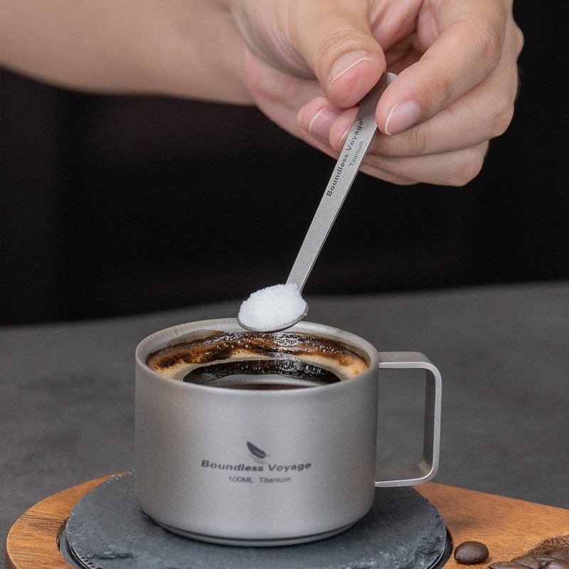 Boundless Voyage Mini Espresso Spoons 5pcs, Tiny Spoons, Titanium Coffee