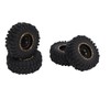 4Pcs Brass Wheel Tire Set 1.2in Hub Replacement for Traxxas