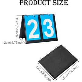 Uzepie 2 PCS Portable Scoreboards, 2-Digital Flip Tabletop Scoreboard, Portable Fold Score Board for Indoor Outdoor Basketball Football Baseball Volleyball Table Tennis, Display Numbers 00-99