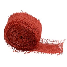 2.5 inch Orange Burlap Ribbon 10 Yard Roll with Frayed Edges