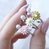Flower Chamomile Кring | Adjustable Open Daisy Fidget Ring –