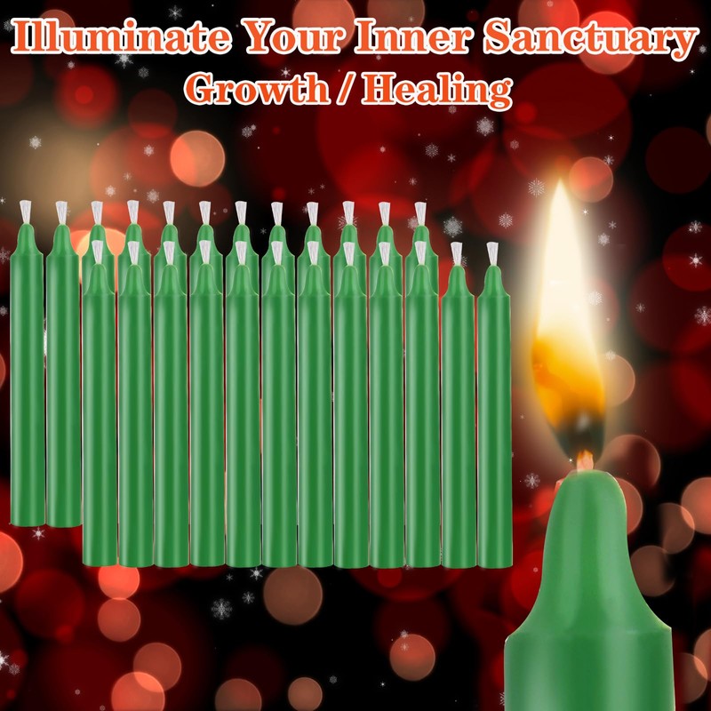 Kunrsug 24 Pack Green Spell Chime Candles – Premium Mini