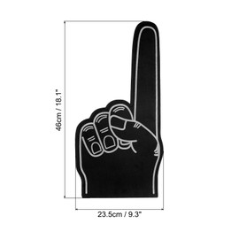 PATIKIL Giant Foam Finger 18 Inch, 6 Pcs Number 1 Foam Hand EVA Foam Finger Cheerleading for Sports Events Baseball Basketball Soccer Games, Black