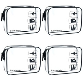 Paidiem Clear Toiletry Bag 4-Pack - Quart-Size Travel Organizer for Carry-On Essentials, Cosmetic & Makeup Storage, Travel Accessories for Women & Men