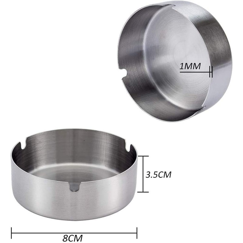 Stainless Steel Ashtray Modern Tabletop Ashtray for Indoor and Outdoor