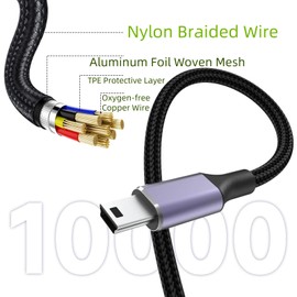 Saipomor USB-C to Mini-B 5-Pin Data Cable Compatible with Cameras – IFC-400PCU Replacement Cord for EOS Rebel T3 T2i XSi XS and PowerShot SX530 SX620 A2500 – Type-C to Mini USB Cable