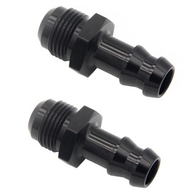 YSIL 2PCS 8AN Male to 1/2” Barb Push on Lock Hose Fitting for Rubber Fuel Line Aluminum Black