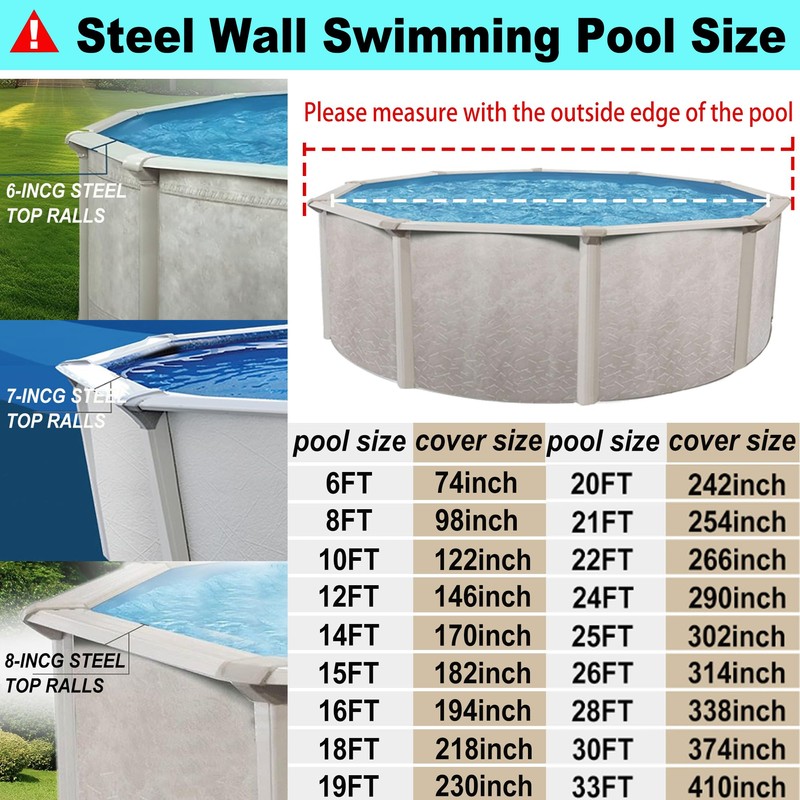 SIHAIAN 20 Ft Pool Cover, with Automatic Drain Round Pool