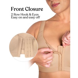 HSIA Posture Bras for Women - Front Closure Bra for Women No Underwire Back Support Plus Size Full Coverage Bra