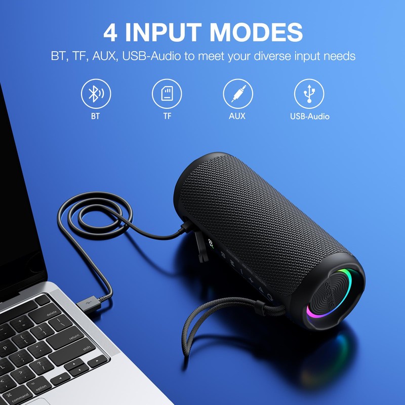 SMILEBOP Portable Bluetooth Speaker Wireless, 40W Super Bass with Smart