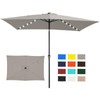 JEAREY 6.5x10 ft Rectangular LED Lighted Patio Umbrellas Outdoor Solar