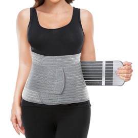 RAFSUN Postpartum Belly Band & Abdominal Binder - Adjustable Waist & Pelvis Support for Back Pain, Hernia & C-Section Recovery - 9.5" Bamboo Charcoal Compression Wrap