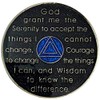 (Years 1-50) 34 Year AA Recovery Silver Color Plated Glitter