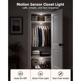 EZVALO 4 Pack Motion Sensor Closet Lights, 1200mAh USB-C Rechargeable LED Puck Lights, Motion Sensor Light Indoor, Under Cabinet Lights, Dimmable, 3 Color Temps, Magnetic, Stick-On for Closet, Pantry