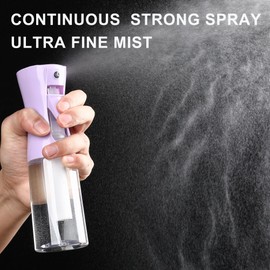 YULING-X hair spray bottle, ultra-fine spray continuous spray bottle (200ml/6.8oz), used for hair design, vegetation, cleaning, hair care and skin care - empty, reusable (Purple)