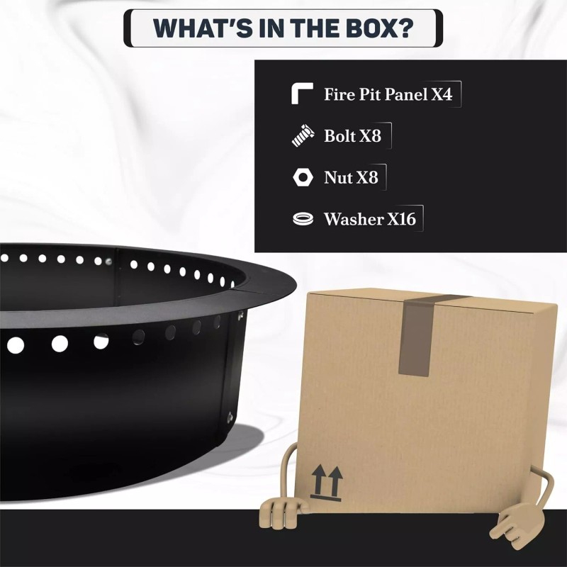 FEBTECH Smokeless Firepit Ring 45" OD & 39" ID for
