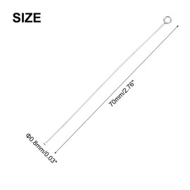 MECCANIXITY 100pcs Stainless Steel Eye Pins 0.8mm/22 Gauge 70mm Earring Flat Headpins for Jewelry Making Supplies Jewelry Findings, DIY Craft, Necklace, Silver