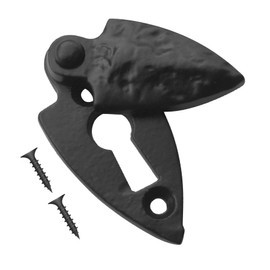 TERF® Traditional Vintage Style Antique Black Escutcheon Covered 60mm Keyhole Cover Escutcheon Including Fixing Screw - Pack of 1