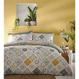 Homemaker Bedding Moroccan tile print duvet sets - quilt cover & pillow cases (Ochre,Single)
