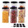 YBCPACK 6 Pack 40oz (1100ml) Large Clear Plastic Storage Jars