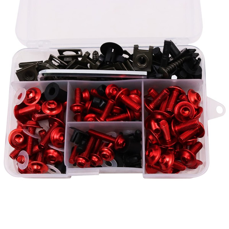 Tiardey Universal 177Pcs Motorcycle Fairing Bolts & Nuts Kit Bodywork