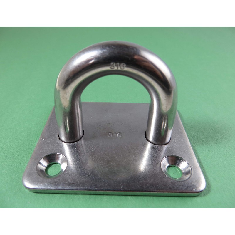 Stainless Steel 316 Square Pad Eye 3/8" 10mm (60mm x