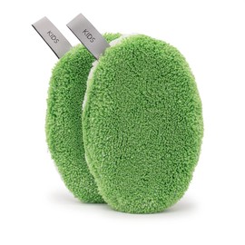 waschies KIDS Washing Pads for Babies and Children, for Cleaning Only with Water, Reusable, Skin-friendly, Super Soft, Made in Germany, Green, Set of 2