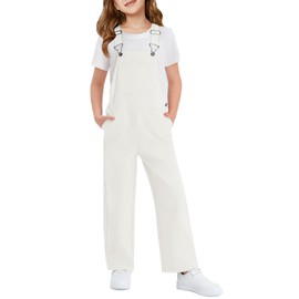 Haloumoning Girls Boys Overalls Adjustable Strap Loose Fit Jumpsuits Casual Lightweight Bib Overalls 5-14 Years