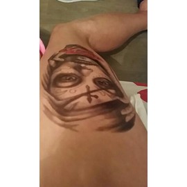 S.A.V.I Temporary Tattoo For Girls Men Women 3D Long Hair Rose Sticker Size 21x15cm - 1pc. (107), Black, 2 g