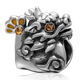 925 Sterling Silver Dragon Charm Animals Charm fit for DIY Bracelet & Necklace