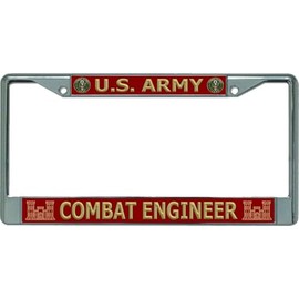 U.S. Army Combat Engineer Chrome License Plate Frame
