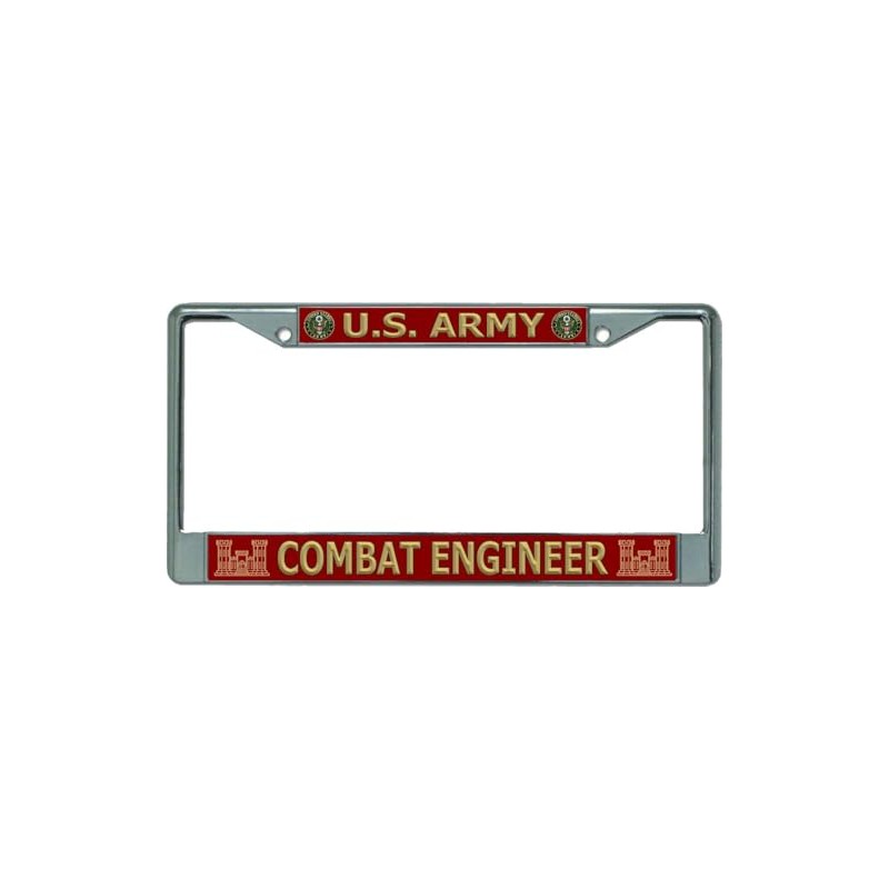 U.S. Army Combat Engineer Chrome License Plate Frame