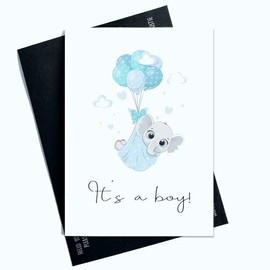 It's a Boy Card Adorable Baby Shower Greeting Cards Cute Design To Celebrate The Arrival Of A Little Bundle Of Joy Perfect Congratulations Card For Baby Showers Baby Boy Card SP91