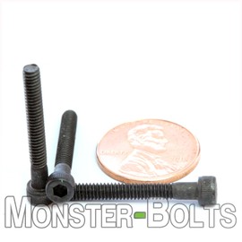 MonsterBolts - #5-40 x 1 Socket Head Screws, ASTM A574, Alloy Steel, Black Oxide, Partial Thread, 10 Pack