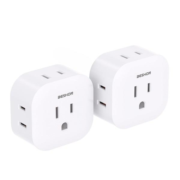 Multi Plug Outlet Extender 2 Pack, Wall Outlet Splitter with