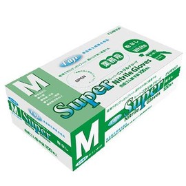 Fuji Super Nitrile Gloves, Powderless, White, Medium, Pack of 100